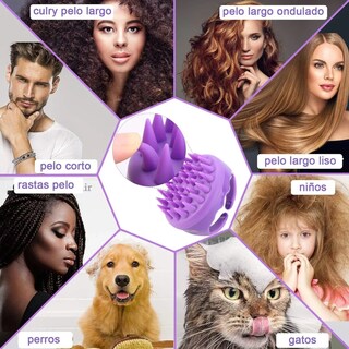 Foto 8 | Foto 8 | Trio Cepillo Silicona Masajeador Cuero Cabelludo Limpieza Cabello