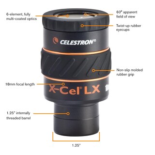 Foto 2 | Foto 2 | Ocular Celestron X-cel Serie Lx De 18 Mm Y 1 25 Pulgadas - Venta Internacional.