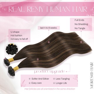 Foto 2 | Foto 2 | Extensiones De Cabello Moresoo U Tip Balayage De Marrón Oscuro A Mediano - Venta Internacional.