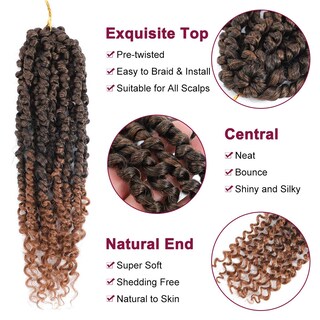 Foto 3 | Foto 3 | Cabello de estilo Passion Twist Nayoo 8 Paquetes 30 Cm Tejido Sintético A Ganchillo - Venta Internacional
