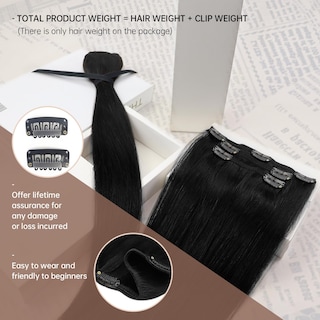 Foto 2 | Foto 2 | Extensiones De Cabello Sunny Hair Pinza En Cabello Humano Liso De 14 Cm - Venta Internacional.