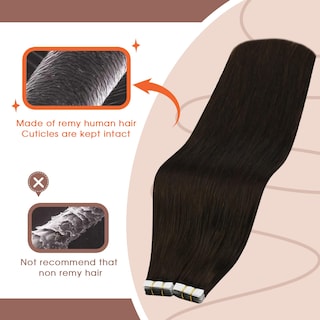 Foto 2 | Foto 2 | Extensiones De Cabello Con Cinta Adhesiva Sunny Hair Darkest Brown 14 Pulgadas 25 G - Venta Internacional.