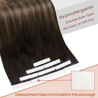 Foto 4 | Foto 4 | Extensiones De Cabello Con Cinta Adhesiva Sunny Hair Ombre De Negro A Marrón Oscuro - Venta Internacional.