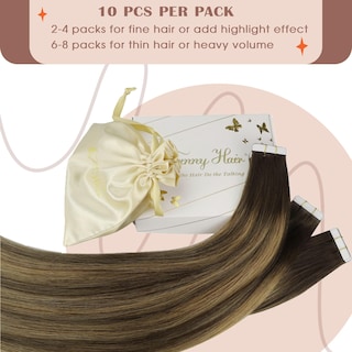 Foto 3 | Foto 3 | Extensiones De Cabello Con Cinta Adhesiva Sunny Hair Brown Balayage De 14 Pulgadas - Venta Internacional.