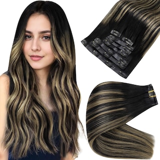 Foto 1 | Foto 1 | Extensiones De Cabello Con Clip, De Color Negro Brillante A Marrón Medio - Venta Internacional.