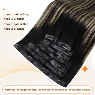 Foto 3 | Foto 3 | Extensiones De Cabello Con Clip, De Color Negro Brillante A Marrón Medio - Venta Internacional.