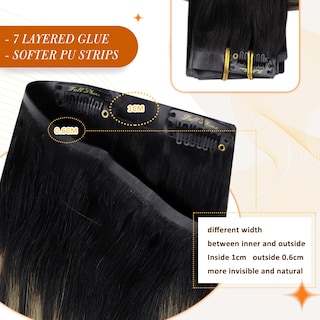 Foto 4 | Foto 4 | Extensiones De Cabello Con Clip, De Color Negro Brillante A Marrón Medio - Venta Internacional.