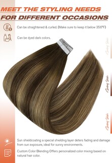 Foto 4 | Foto 4 | Extensiones De Cabello Con Cinta Adhesiva Sunny Hair Balayage Brown #4 Mix #27 - Venta Internacional.