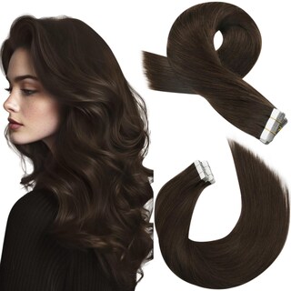 Foto 1 | Foto 1 | Extensiones De Cabello Humano Marrón Oscuro Moresoo Con Cinta Adhesiva, 40 Cm - Venta Internacional.