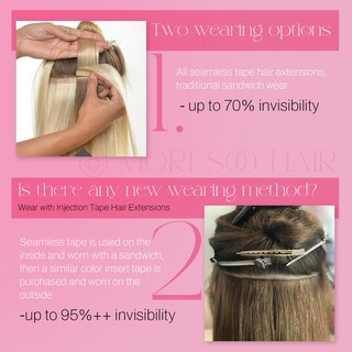 Foto 6 | Foto 6 | Extensiones De Cabello Humano Marrón Oscuro Moresoo Con Cinta Adhesiva, 40 Cm - Venta Internacional.