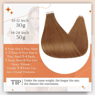 Foto 4 | Foto 4 | Extensiones De Pelo Con Cinta Adhesiva Full Shine 330, Color Castaño, 60 Cm, 50 G - Venta Internacional.