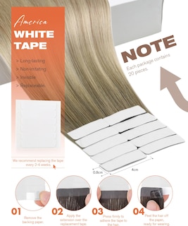Foto 3 | Foto 3 | Extensiones De Pelo Con Cinta Adhesiva Sunny Hair Ombre Ash Blonde 50 G, 20 Unidades - Venta Internacional.
