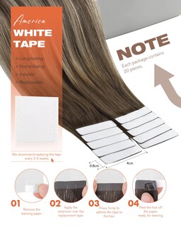 Foto 3 | Foto 3 | Extensiones De Pelo Con Cinta Adhesiva Sunny Hair Cool Brown, 50 G, 20 Unidades - Venta Internacional.