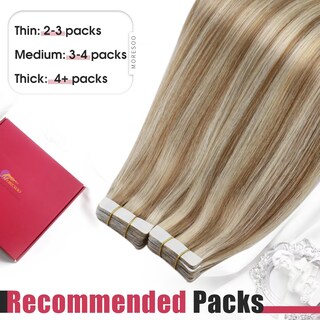 Foto 7 | Foto 7 | Extensiones De Cabello Humano Rubio Moresoo Con Cinta Adhesiva, 50 G, 20 Pulgadas - Venta Internacional.