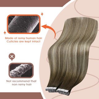 Foto 2 | Foto 2 | Extensiones De Cabello Con Cinta Adhesiva Sunny Hair Brown Balayage, 25 G, 20 Pulgadas - Venta Internacional.