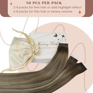 Foto 3 | Foto 3 | Extensiones De Cabello Con Cinta Adhesiva Sunny Hair Brown Balayage, 25 G, 20 Pulgadas - Venta Internacional.