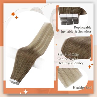 Foto 2 | Foto 2 | Extensiones De Pelo Con Cinta Adhesiva Full Shine 45 Cm Balayage 8/60/18 - Venta Internacional.