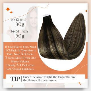 Foto 3 | Foto 3 | Extensiones De Cabello Humano Con Cinta Adhesiva, Brillo Total, 40 Cm, 20 Unidades, 50 G - Venta Internacional.