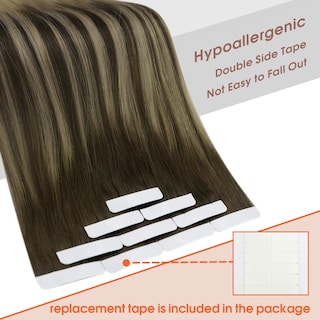 Foto 4 | Foto 4 | Extensiones De Cabello Humano Con Cinta Adhesiva Sunny Hair Ombre Castaño Oscuro-rubio - Venta Internacional.