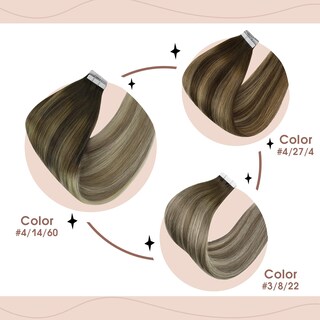 Foto 7 | Foto 7 | Extensiones De Cabello Humano Con Cinta Adhesiva Sunny Hair Ombre Castaño Oscuro-rubio - Venta Internacional.