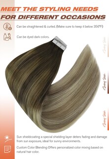 Foto 4 | Foto 4 | Extensiones De Pelo Con Cinta Adhesiva Sunny Hair Ombre Blonde, 50 G, 20 Unidades - Venta Internacional.