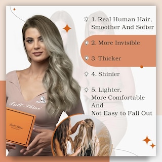 Foto 5 | Foto 5 | Extensiones De Cabello Humano Remy Con Cinta Adhesiva Full Shine, 50 G, 20 Cm - Venta Internacional.