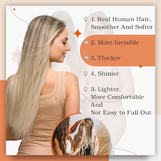 Foto 5 | Foto 5 | Extensiones De Cabello Rubio Brillante Con Cinta Adhesiva En Cabello Humano De 22 Cm - Venta Internacional.