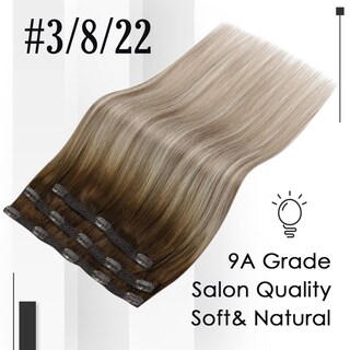 Foto 2 | Foto 2 | Extensiones De Pelo Con Clip Full Shine, 40 Cm, Marrón Degradado, Marrón Ceniza - Venta Internacional.