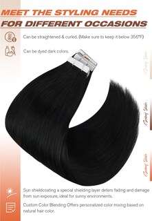 Foto 4 | Foto 4 | Hair Extensions Sunny Hair Tape En Cabello Humano Negro De 26 Pulgadas - Venta Internacional.
