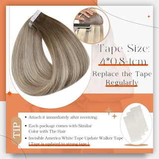 Foto 4 | Foto 4 | Extensiones De Cabello Con Cinta Adhesiva Full Shine, 50 G, Color Balayage 3 A 8 - Venta Internacional.