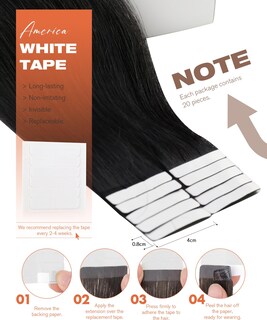 Foto 3 | Foto 3 | Extensiones De Cabello Sunny Hair Black Con Cinta Adhesiva De 60 Cm En Cabello Humano - Venta Internacional.