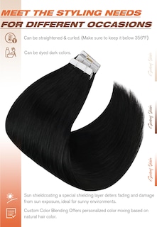 Foto 4 | Foto 4 | Extensiones De Cabello Sunny Hair Black Con Cinta Adhesiva De 60 Cm En Cabello Humano - Venta Internacional.