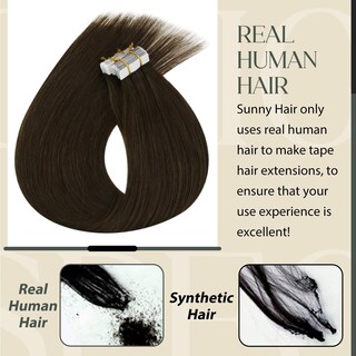 Foto 4 | Foto 4 | Cinta Adhesiva Para El Cabello Sunny Hair Extensions, 20 Unidades, 45 Cm, Color Marrón - Venta Internacional.
