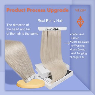 Foto 2 | Foto 2 | Extensiones De Cabello Full Shine Invisible Tape Remy Straight 35 Cm - Venta Internacional.