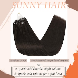 Foto 2 | Foto 2 | Extensiones De Cabello Sunny Hair Micro Link Human Hair 22 Pulgadas 50 G - Venta Internacional.