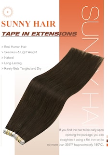 Foto 2 | Foto 2 | Extensiones De Cabello Con Cinta Adhesiva Sunny Hair Brown #4, 50 G, 20 Piezas, 18 Pulgadas - Venta Internacional.