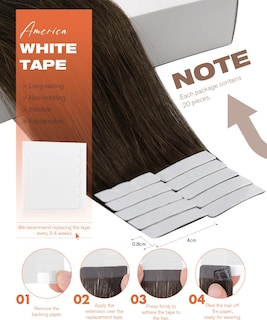 Foto 3 | Foto 3 | Extensiones De Cabello Con Cinta Adhesiva Sunny Hair Brown #4, 50 G, 20 Piezas, 18 Pulgadas - Venta Internacional.