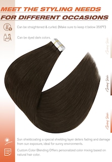 Foto 4 | Foto 4 | Extensiones De Cabello Con Cinta Adhesiva Sunny Hair Brown #4, 50 G, 20 Piezas, 18 Pulgadas - Venta Internacional.