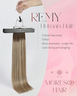 Foto 2 | Foto 2 | Extensiones De Cabello Con Cinta Adhesiva Moresoo, 18 Pulgadas, 50 G, Liso Y Sedoso - Venta Internacional.