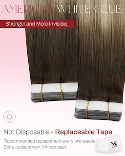 Foto 3 | Foto 3 | Extensiones De Cabello Con Cinta Adhesiva Moresoo, 18 Pulgadas, 50 G, Liso Y Sedoso - Venta Internacional.