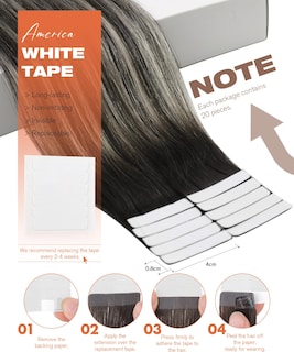 Foto 3 | Foto 3 | Extensiones De Cabello Con Cinta Adhesiva Sunny Hair De Negro Degradado A Gris Plateado - Venta Internacional.