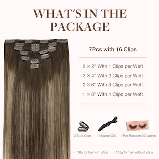 Foto 2 | Foto 2 | Extensiones De Cabello Humano Real Goo Goo, Con Clip, 120 G, 40 Cm - Venta Internacional.