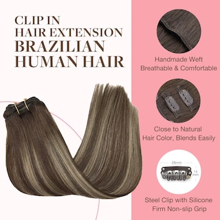 Foto 3 | Foto 3 | Extensiones De Cabello Humano Real Goo Goo, Con Clip, 120 G, 40 Cm - Venta Internacional.