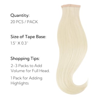 Foto 2 | Foto 2 | Extensiones De Pelo Con Cinta Adhesiva Hotbanana, 22 Cm, 20 Unidades, 50 G, Rubio Marfil - Venta Internacional.