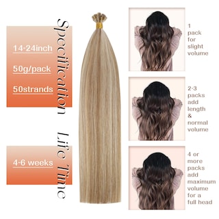 Foto 4 | Foto 4 | Extensiones De Cabello Sunny Hair, Cabello Humano De Punta Plana, 16 Pulgadas, 50 G - Venta Internacional.