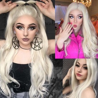 Foto 1 | Foto 1 | Peluca Ondulada Con Encaje Sintético Melody Long Rubia 60 Cm - Venta Internacional.