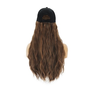 Foto 2 | Foto 2 | Peluca Huoguo Con Permanente De Maíz Multicolor Pelo Largo 65 Cm Con Gorra De Béisbol - Venta Internacional.