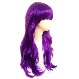 Foto 5 | Foto 5 | Peluca Huoguo Púrpura Larga Rizada Sintética De Fibra De Alta Temperatura Para Mujer - Venta Internacional.