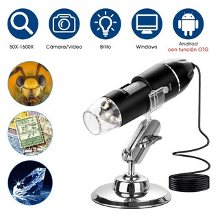 Foto 2 | Foto 2 | Microscopio Usb Digital 1600x Zoom Optico 8 Leds Android Win Color Negro