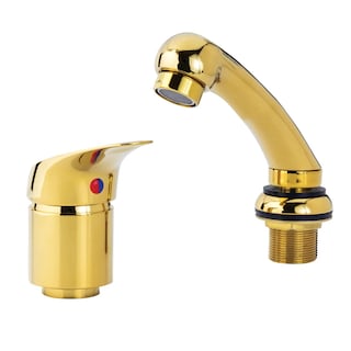 Foto 1 | Foto 1 | Regadera Con Manguera Y Mezcladora Monomando Dorado Letmex X-601g